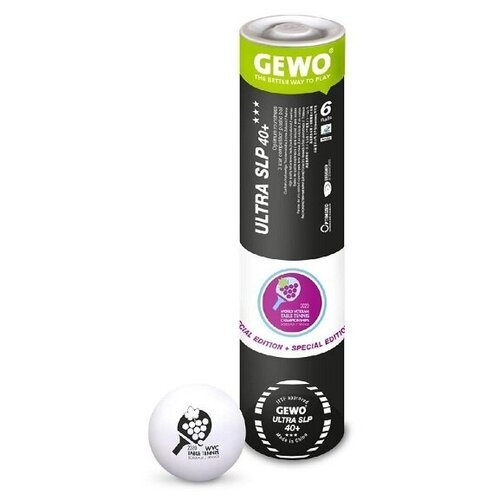 Мячи для настольного тенниса Gewo 3* SL Ultra SLP 40+ Plastic x6 White