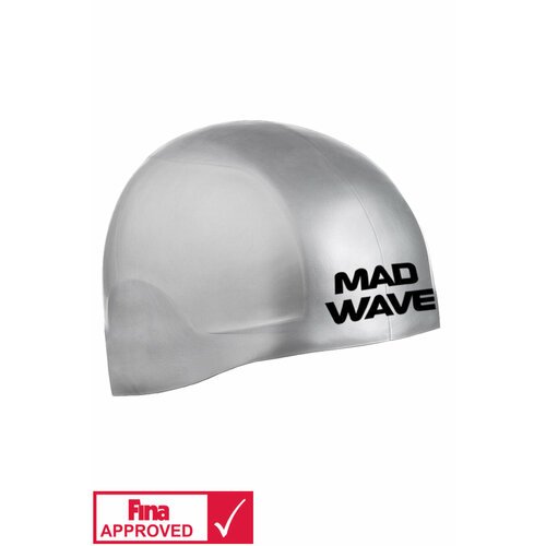 Шапочка для плавания MAD WAVE R-CAP FINA Approved, Silver