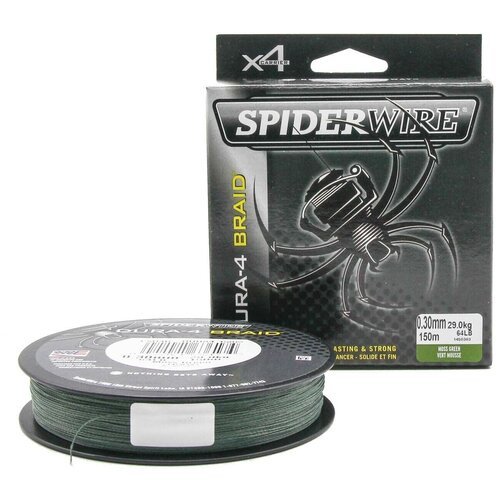 Плетеная леска Spiderwire Dura4 Braid Темно-зеленая 150m 0,30m Mgrn