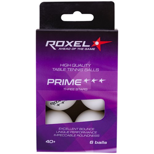 Уценка мяч для настольного тенниса Roxel 3* Prime, белый, 6 шт.