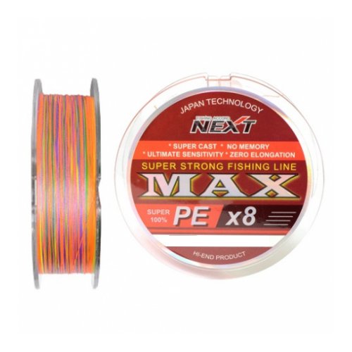 Next, Шнур MAX PEx8 1000m (10*100m соединенные), 0.20mm, 18.0kg, мультиколор
