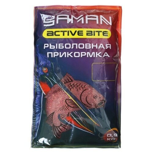 Прикормка Yaman Active Bite Карп, клубника, цвет красный, 900 г. 9550152