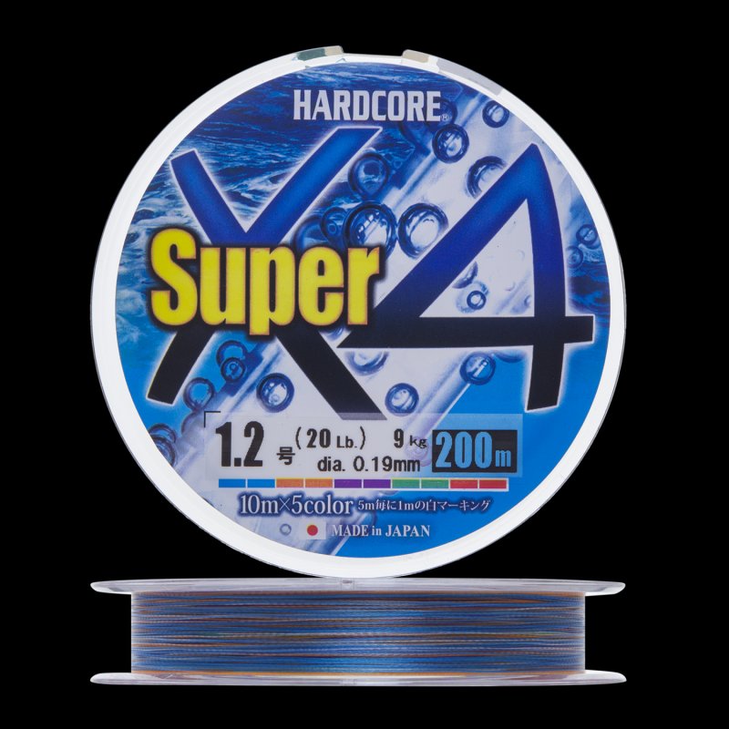 Шнур плетеный Duel Hardcore PE X4 Super #1,2 0,19мм 200м (5color)