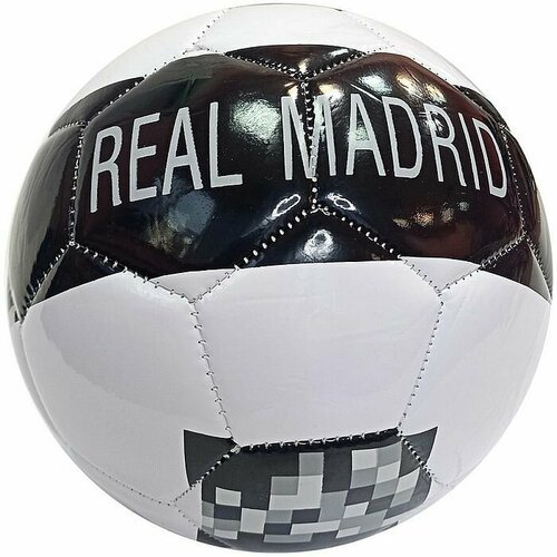Мяч футбольный MEIK Real Madrid (PVC 1,6 мм, 315 гр. , маш. сш. ) (черный/белый)
