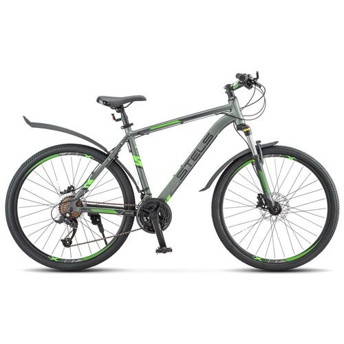 Велосипед горный Stels Navigator 640 D V010 антрацитово-зелёный с колесами 26', рама 14,5', 24 скорости