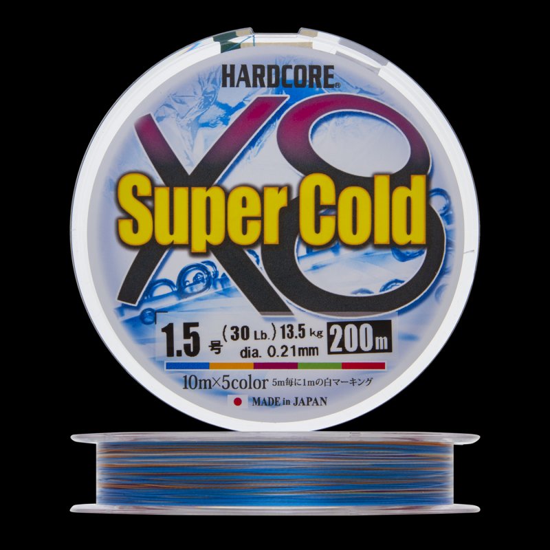 Шнур плетеный Duel Hardcore PE X8 Super Cold #1,5 0,21мм 200м (5Color)