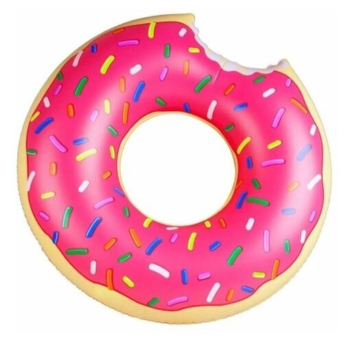 Надувной круг для плавания Пончик розовый диаметр 95 см
