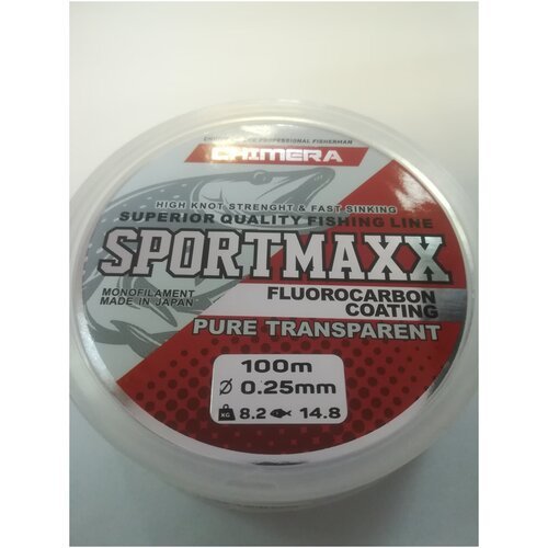 Леска CHIMERA Sportmaxx Fluorocarbon Coating 100м 0,25мм Pure Transparent