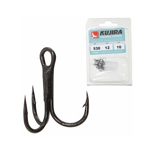 Kujira fishing hooks Крючок тройной (тройник) KUJIRA 530 BN (Размер # 1; 10шт )