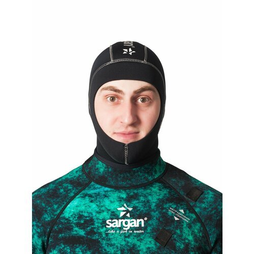 Шлем из неопрена для дайвинга подводной охоты и водного спорта SARGAN Башлык 2.0 неопрен 3мм размер XXL