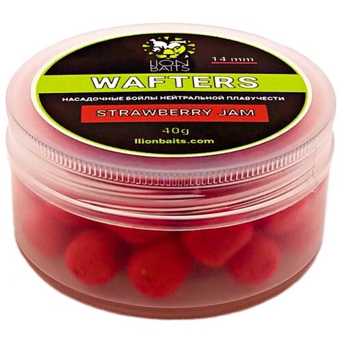 Бойлы нейтральной плавучести Wafters LION BAITS STRAWBERRY JAM Клубника 14мм 40гр