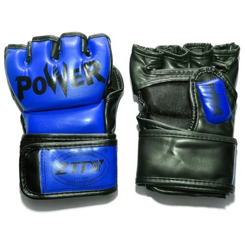 Перчатки ММА/ перчатки для смешанных единоборств ZTM POWER. Размер: L. Цвет: синий.