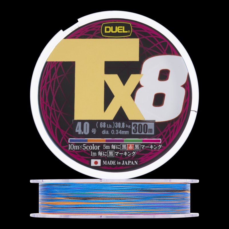 Шнур плетеный Duel PE Tx8 #4 0,34мм 300м (5Color)