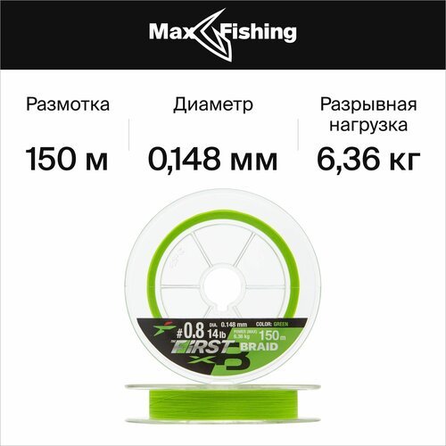 Плетеный шнур для рыбалки Intech First Braid X8 #0,8 0,148мм 150м (green)