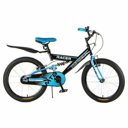 Велосипед подростковый TOPGEAR Racer, колеса 20'(чёрно-голубой)