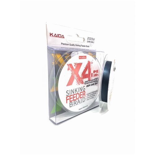 Плетёный шнур KAIDA X4 SINKING FEEDER BRAID 200м 0.16мм 11.4кг 25lb