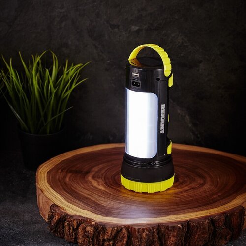 Фонарь фонарик прожектор LED светодиодный 6500 К ручной кемпинговый туристический спортивный USB + зарядка от солнечных лучей 6-8 Вт