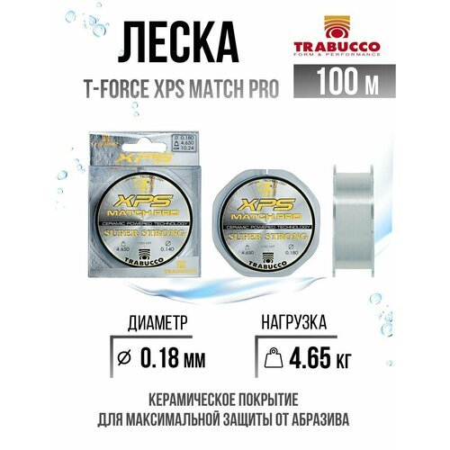 Монолеска для рыбакли Trabucco T-Force XPS Match Pro 100m Clear 0.180mm 4.65kg