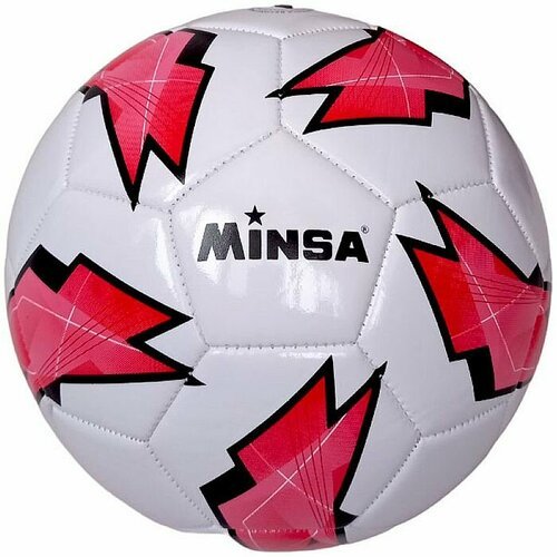Мяч футбольный MINSA B5-9073 (PVC 2. 7, 345 гр, маш. сш. ) (красный/белый)