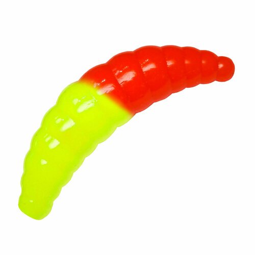 Силикон TROUT LURE (SANSAN) в банке, MAGGOT 40, СЫР, COL. 27 (Lemon-Red), (10шт)