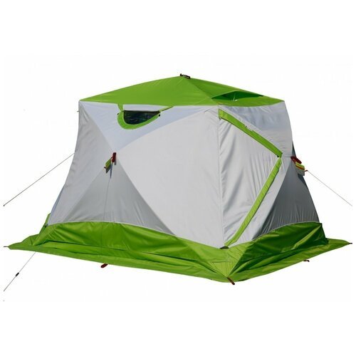 Палатка четырёхместная ЛОТОС Куб 4 Компакт (лонг), белый/зеленый
