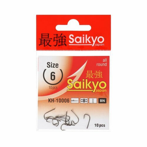 Крючки Saikyo KH-10006 Sode Ring BN № 6, 10 шт