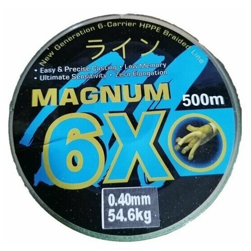 Плетеный шнур рыболовный Magnum 6X d 0,40 мм 500м