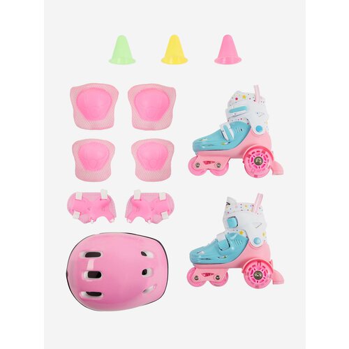 Набор детский: роликовые коньки, шлем, комплект защиты Street Runner Розовый; RUS: 32-35, Ориг: 31-34