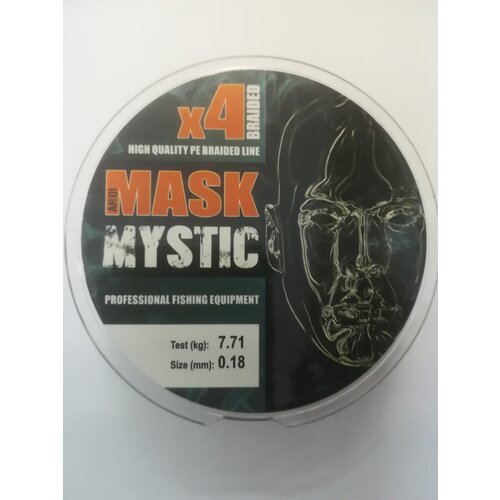 Леска плетёная AKKOI Mask Mystic X4-100 (deep green) d0,18mm+ 1 поводок
