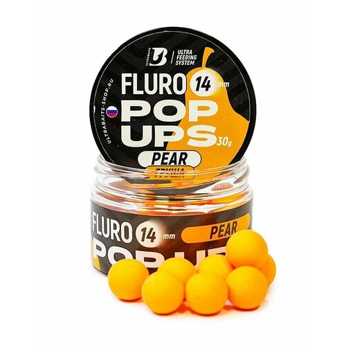 Плавающие бойлы UltraBaits Fluoro Pop-Ups груша дюшес 14mm, 30gr