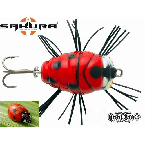 Воблер (Жук) Sakura Notobug 35мм/3.2гр - цвет 06 Божья коровка (на голавля, жереха, язя)