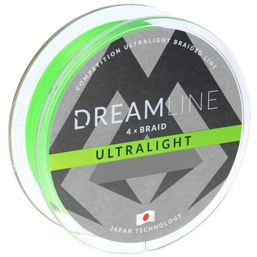 Плетеный шнур MIKADO Dreamline Ultralight d=0.047 мм, 150 м, 3.87 кг, fluo green, 1 шт.