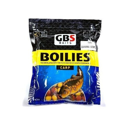 Бойлы GBS Baits 20мм 1кг Banana-Scopex Банан-Скопекс