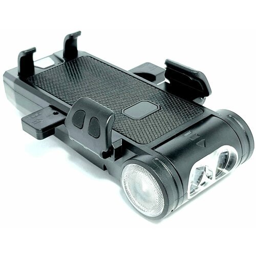 Велосипедный фонарь с держателем для телефона, с встроенным аккумулятором для зарядки смартфона, звуковой сигнал