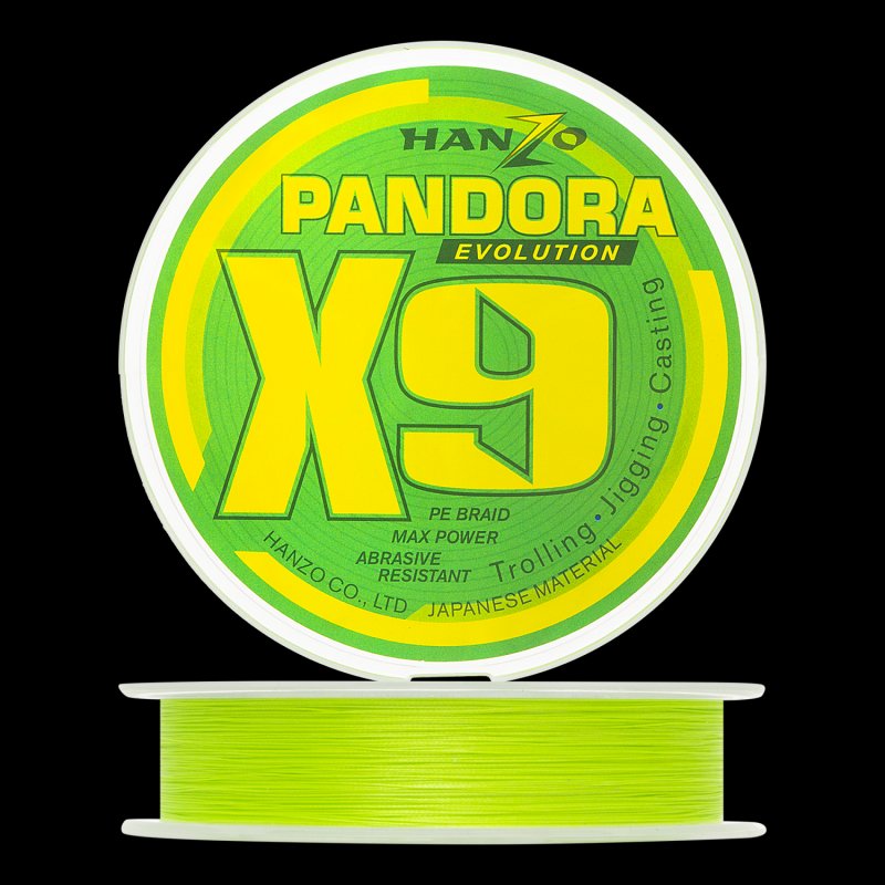 Шнур плетеный Hanzo Pandora Evolution X9 #2,0 0,24мм 150м 150м (green)