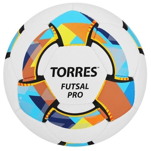 Мяч футзальный TORRES Futsal Pro, размер 4, 32 панели, Micro, 4 подслоя, ручная сшивка, цвет белый