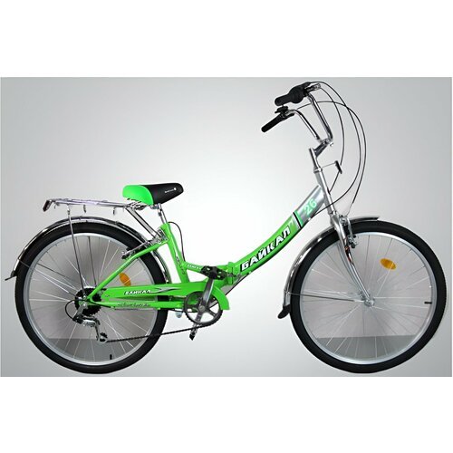 Городской велосипед Байкал АВТ-2612 складной, скоростной, 6 скоростей, 26' зеленый