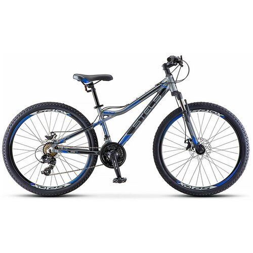 Горный (MTB) велосипед STELS Navigator 610 MD 26 V040 (2022) антрацитовый/синий 14' (требует финальной сборки)