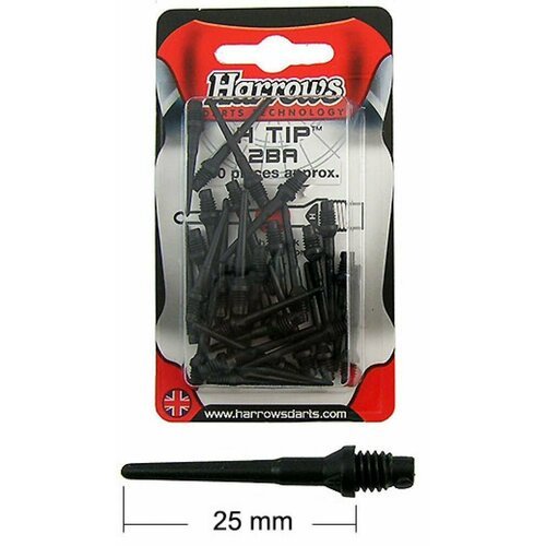 Запасные иглы для дротиков SOFTIP Harrows (30шт.) H-Tip 24мм черный