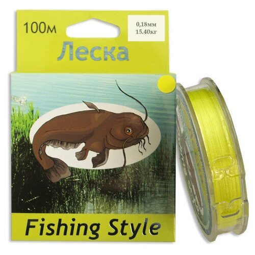 Леска Fishing Style RL2902 0.18mm тест 15.40кг 100m (плетенка желтая)