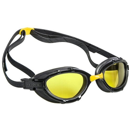 Очки для плавания MAD WAVE Triathlon Mirror, черный/желтый