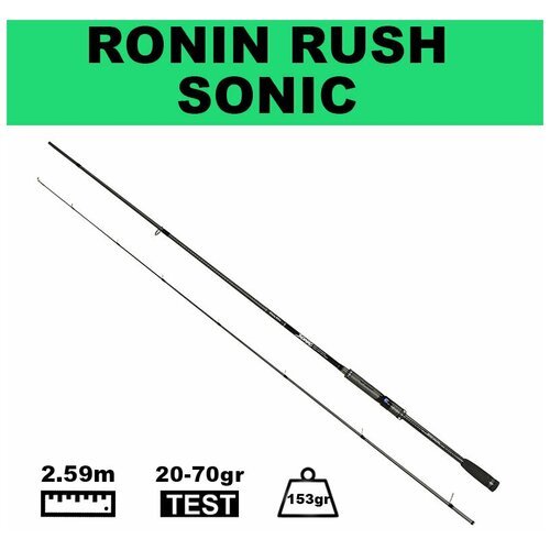 Джиговый спиннинг на окуня/судака/щуку RONIN RUSH SONIC 862HH, 2.59m, 20-70gr Medium Fast