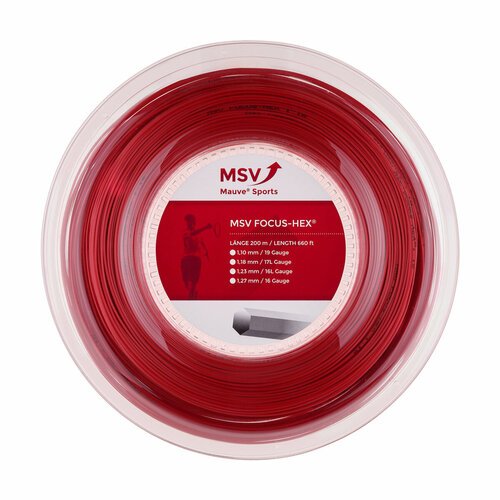 MSV Теннисная струна MSV Focus HEX, 1.23, 200м (красный)