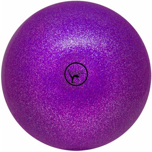 Мяч для художественной гимнастики GO DO. Диаметр 19 см. Цвет: фиолетовый с глиттером