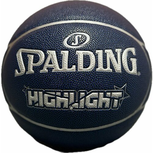 Баскетбольный мяч Spalding HIGHLIGHT. Размер 7. Blue/Silver. Indoor/Outdoor