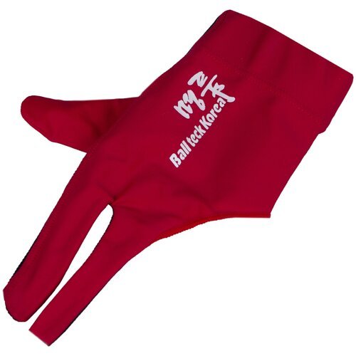 Перчатка бильярдная с защитой от скольжения Ball Teck MFO черно-красная с замшевой вставкой