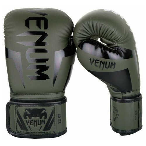 Боксерские перчатки Venum Elite Khaki/Black (10 унций)