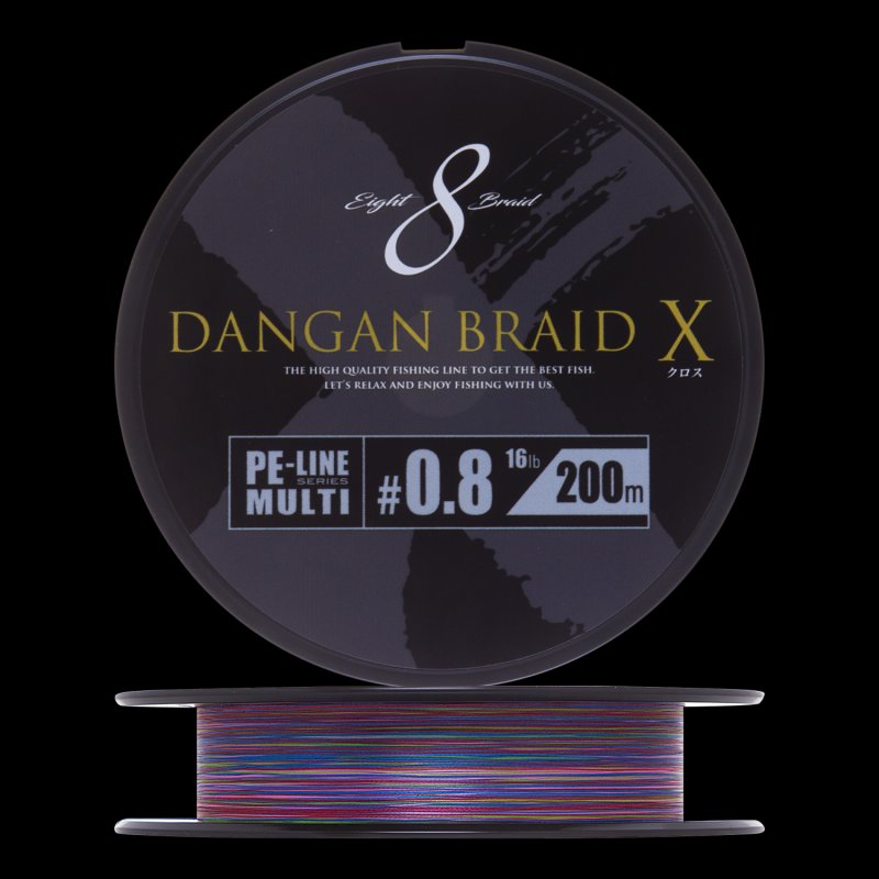 Шнур плетеный Major Craft Dangan Braid X Line PE X8 #0,8 200м (multicolor)