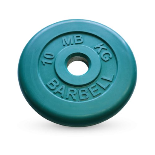 10 кг диск (блин) MB Barbell (зеленый) 50 мм.
