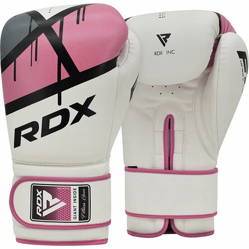Боксерские перчатки RDX F7 10oz белый/розовый